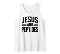 Jesus and Peptides Stack Fitness Biohacker Gym Science Bible Tank Top