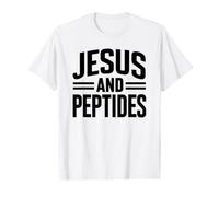 Jesus and Peptides Stack Fitness Biohacker Gym Science Bible Value Graphic T-Shirt