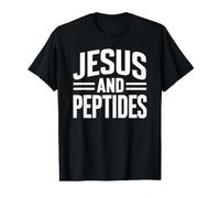 Jesus and Peptides Stack Fitness Biohacker Gym Science Bible Value Graphic T-Shirt