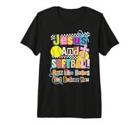 Jesus and Softball Run The Bases Set Before You Premium T-Shirt