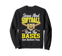 Jesus And Softball Run The Bases Set Before You Sweatshirt