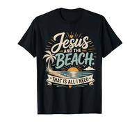 Jesus and The Beach that is All I Need Coastal Faith T-Shirt