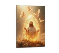 Jesus And The Dove Restoring Peace And Calmness. Biblical Scriptures, Fable Art, Christian Style Poster Canvas Wall Art Prints Room Aesthetic Home Decor Gifts 12x18inch(30x45cm)