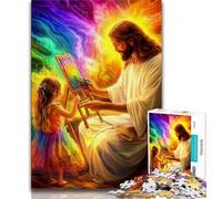Jesus And The Little Girl Puzzles 1000 Pieces for Teenagers,Pattern Assembly Fun at Home Activities,Birthday Present,Travel Gifts (50x75cm)