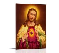 Jesus And The Sacred Heart of Mary Poster Decorative Painting Canvas Wall Art Living Room Poster Bedroom Painting Wall Art Picture Print Modern Family Room Decor 12 x 18 Inches (30 x 45 cm)