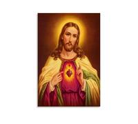Jesus And The Sacred Heart of Mary Poster Decorative Painting Canvas Wall Art Living Room Poster Bedroom Painting Wall Art Picture Print Modern Family Room Decor 08 x 12 Inch (20 x 30 cm)