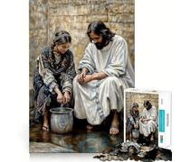 Jesus And The Samaritan Woman Jigsaw Puzzle 1000 Piece for Teenagers Logic Fun Premium Print Home Enjoyable Nice Decor (38x52cm)