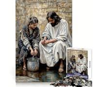 Jesus And The Samaritan Woman Teenagers 1000 Piece Jigsaw Puzzle Recall Enhancer Indoor Play Pattern Build Room Art (50x75cm)
