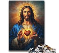 Jesus Art Jigsaw Puzzles for Adults 1000 Piece,Challenging To Complete But Fun And Humorous Unique Home Decor And Gifts (38x26cm)