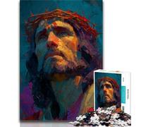 Jesus Art Jigsaw Puzzles for Adults Teenagers Jigsaws Puzzle,Help The Brain Exercise Addictive Toys to Cultivate Patience Parent-child Interaction (38x26cm)