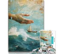 Jesus Art Puzzles for Adults Teens 1000 Pieces,Help The Brain Exercise Addictive Toys to Cultivate Patience Great Gift (38x26cm)