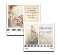 Jesus Art Wall Calendar - Jesus Art And Bible Calendar, Wall Calendar Poster Jesus | 2024 Christian Faith Monthly Wall Calendar, Calendar Planner Present Inspirational W