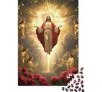 Jesus Ascension Angels 1000 Piece Thick Cardboard Diy Jigsaw Puzzle Kids Beginners Fun Challenging Game Stress Relief Gift Idea 38x26cm/1000pcs