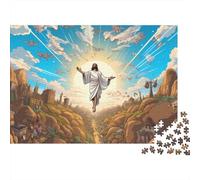 Jesus Ascension Recycled Cardboard 1000 Piece Religious Illustration Style Puzzle Bundle, Decompression, Personalised Gift, Wall Decor & Indoor Leisure 38x26cm/1000pcs