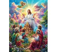 Jesus Ascension with Angels 1000 Pcs Jigsaw Puzzle Bundle Mitos Cuento De Hadas Family Puzzle Lovers Fun Family Game Mindful Activity Spring Durable Cardboard 1000 PCS