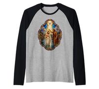 Jesus Baptism Holy Spirit Dove Cathedral Mosaic Art Faith Raglan Baseball Tee