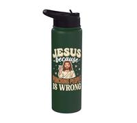 Jesus Because Punching People is Wrong Stainless Steel Insulated Water Bottle