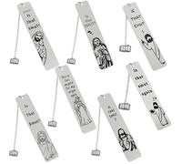 Jesus Bible Bookmark Fun Gift - Interesting Christian Bible Bookmark, a Gift for Colleagues and Reader Friends on Birthdays, Christmas, Easter and Other Occasions (7pcs Chain Style)