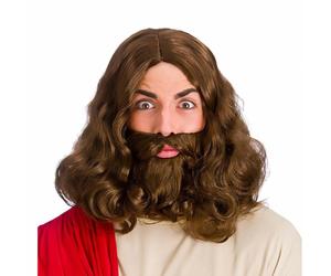 Jesus Bible Religion Christ Wig Beard Set Fancy Dress