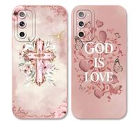 Jesus Bible Verses Phone Case for Samsung S20 FE(5G)/S20 Lite/S20 Fan Edition 6.5", Jesus God is Love Flower Butterfly Pattern Aesthetic Soft Silicone TPU Slim Shockproof Protective Cover for Women