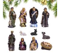 Jesus Birth Statue | 11 Pieces Resin Birth Decorations Classic Decor Nativity Scene Sturdy for Decoration, Ornaments, Bedroom