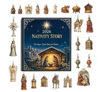Jesus Birth Story, 24 Day Flat Religious Craft | Jesus Birth Story With 24 Day Countdown Usage Method And Nativity Scene Craft Design