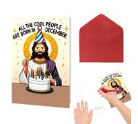 Jesus Birthday Card Funny,With Envelope Humorous Celebration Notecard - Family Friends Humor Greeting Card,for Adults Lovers Family Friends Mom Dad