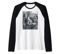 Jesus Blessing The Children | Gustave Dore Print Raglan Baseball Tee