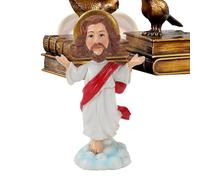 Jesus Bobblehead Jesus Bobblehead Ornament for Car Dashboard Religious Resin Bobblehead Statue for Dashboard Decoration Figures Collectible Figures