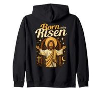 Jesus Born to Be Risen Eternal Life Christian Resurrection Zip Hoodie
