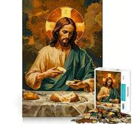 Jesus Breaking Bread Adult Jigsaw Puzzles 1000 Pieces Strong Logic Indoor Fun Joyful Challenge (38x52cm)