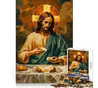 Jesus Breaking Bread Jigsaw for Teenagers1000 Pieces Brain Skill True Detail Pattern Assemble Christmas Idea (38x26cm)