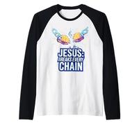Jesus Breaks Every Chain Raglan Baseball Tee