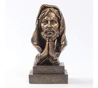 Jesus Bust Statue Resin Religious Sculpture Holy Home Figurine Decoration Statuette Catholic Gift Home Living Room Office Decor Desktop Ornament,4 Art collection