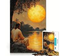 Jesus by The Lake 1000 Piece Jigsaw Puzzles for Adults Jigsaw Brain Think Pastime Game Real Challenge Xmas Santa Gift (38x26cm)