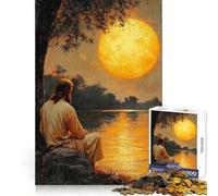 Jesus by The Lake Jigsaw Puzzles 1000 Pieces for Teenagers Brain Think Serene Game Real Challenge Santa Gift (50x75cm)