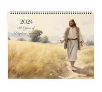 Jesus Calendar 2024 - Bible Passage Tracker, Gospel Quote Organizer, Christ-Centered Wall Poster, Holy Day Planner | Monthly Motivation Calendar for