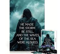 Jesus Calms The Storm 1000 Piece Jigsaw Puzzle for Teenagers Decompress Tight Connection Fun Challenge Art Display (38x52cm)