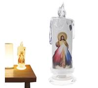 Jesus Candle Lamp, Flameless Battery Powered Pillar Jesus Light, Multifunctional Decorative Church Decoration, Creative Christ for Desktop Windowsill Bookshelf