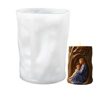 Jesus Candle Mould - Silicone | Silicone Candle Mould Mary Jesus Candle Moulds | Reusable Candles Making Moold for Soap Wax Resin Craft Decoration and Daily Use