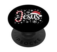 Jesus Candy Cane Santa Hat Christmas PopSockets Adhesive PopGrip