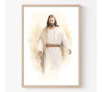 Jesus Canvas Wall Art Abstract Watercolor Prints God Canvas Jesus Christ Painting Abstract Christian Art Religious Pictures Jesus Christ Poster Heaven Artwork Watercolor Jesus Art 16x24in No Frame