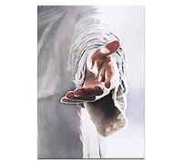 Jesus Canvas Wall Art Give Me Your Hand Christian Posters Religious Print Oil Painting Nordic Style Picture Home Decor for Bedroom Living Room Office Study Kitchen (8"x10" (20x25cm), Unframe)