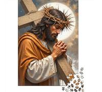 Jesus Carrying Cross 1000 Pc Thickened Paper Jigsaw Puzzle Adults Relaxation Hobby Engaging Brain Teaser 70x50cm/1000pcs