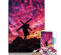 Jesus Carrying The Cross 1000 Piece Jigsaw Puzzle for Adults And Teenagers,Staycation Kill Time with Fully Interlocking Randomly Shaped Pieces 38x52cm