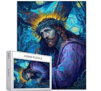 Jesus Carrying The Cross 1000 Piece Jigsaw Puzzles for Adults Van Gogh Style Art Jigsaw Puzzle Colorful DIY Puzzles for Home Decoration Gifts Family Puzzle Perfect for Game Nights 50×70cm