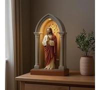 Jesus Catholic LED Devotional Table Lamp Decor, Virgin Mary Statue Night Light - Elegant and Exquisite, Gentle Lighting for Eye Protecting, for Bedroom and Living Room