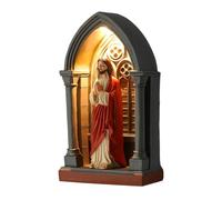 Jesus Catholic LED Devotional Table Lamp,Elegant Sacred Virgin Mary Statue Night Light,Handmade Catholic Decor Table Lamp,Christian Home Decor with Soft Illumination for Bedroom Prayer Altar