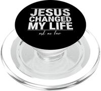Jesus Changed My Life Ask Me How Christ Inspirational Faith PopSockets PopGrip for MagSafe