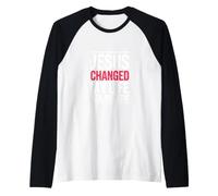 Jesus Changed My Life Ask Me How Christian Raglan Baseball Tee